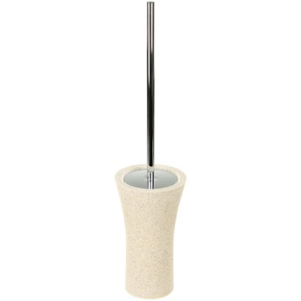 Toilet Brush Toilet Brush Holder, Free Standing, Made From Stone in Natural Sand Finish Gedy AU33-03